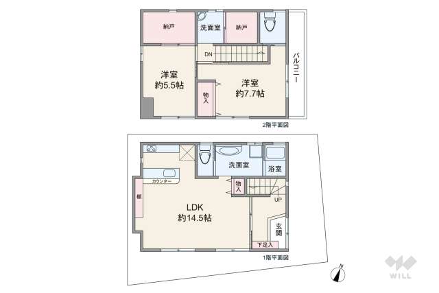 品川区二葉3丁目 一戸建て:間取り図面