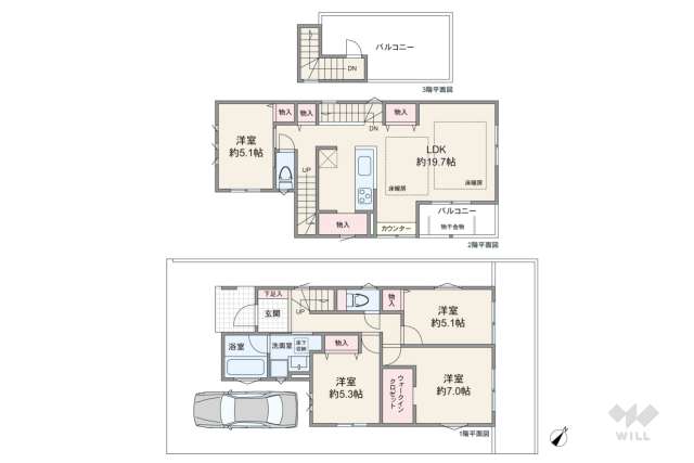 川崎市高津区久地1丁目 一戸建て:間取り図面