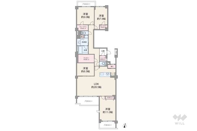 エルザ御影平野A棟:間取り図面