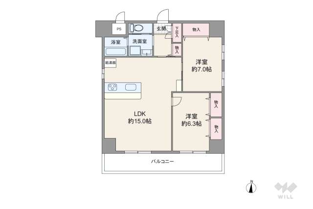 朝日プラザ靱公園第1:間取り図面