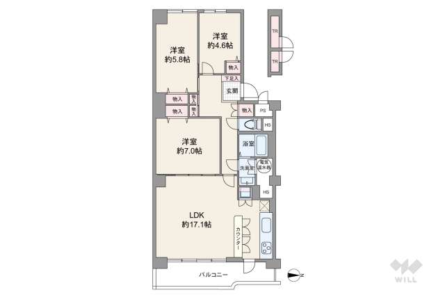 ネオコーポ茨木:間取り図面
