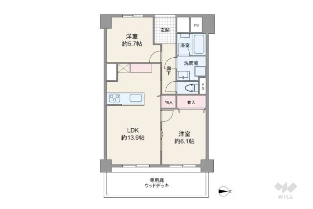 城北ハイツ1号館:間取り図面