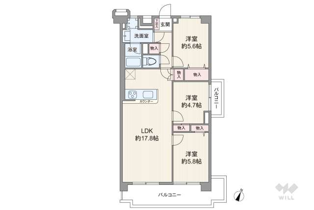コスモハイツ新大阪:間取り図面
