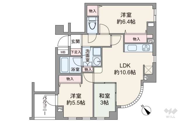 デュオスカーラ用賀:間取り図面