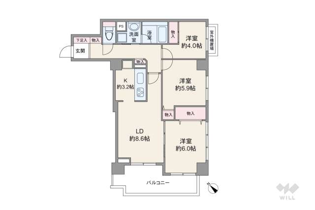 コスモ川口アーバンスクエア:間取り図面