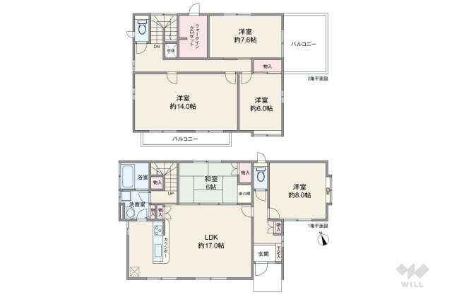 春日井市坂下町5丁目 一戸建て:間取り図面