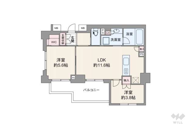 アトラスシティ千歳烏山グランスイート　風の棟:間取り図面