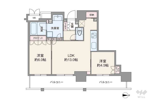 ブランズタワー・ウェリス心斎橋NORTH:間取り図面