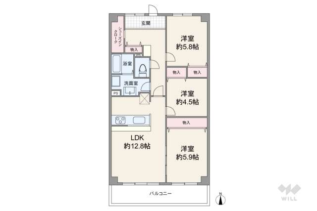 ユアサハイム新高:間取り図面