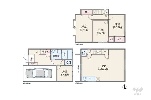 西宮市今津野田町 一戸建て:間取り図面
