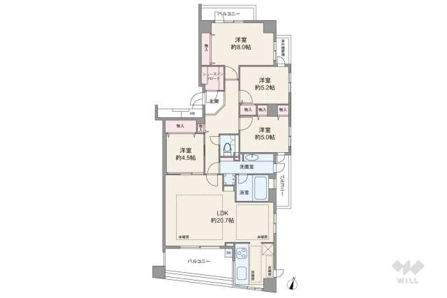 パークハイム覚王山:間取り図面