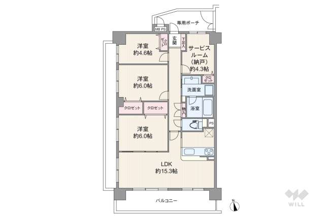 ライオンズマンション尼崎ガーデンシティ:間取り図面