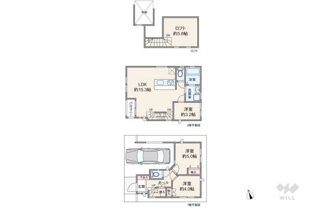世田谷区下馬4丁目 一戸建て:間取り図面