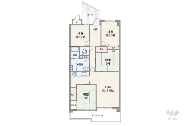 府公社豊中野畑住宅4号棟:間取り図面