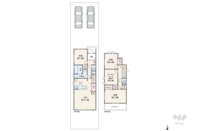 春日井市石尾台2丁目 一戸建て:間取り図面