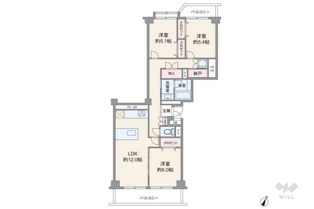 等々力ビューハイツ:間取り図面