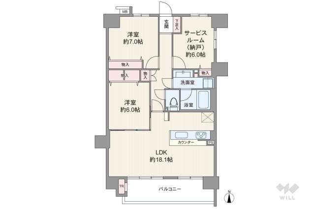 ジェイパーク北千住モナクレイス:間取り図面