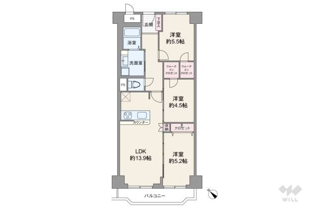 宝塚小浜コーポラス:間取り図面