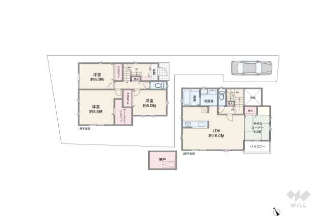 川崎市高津区千年 一戸建て:間取り図面