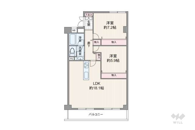 グリーンタウン茨木7番館:間取り図面