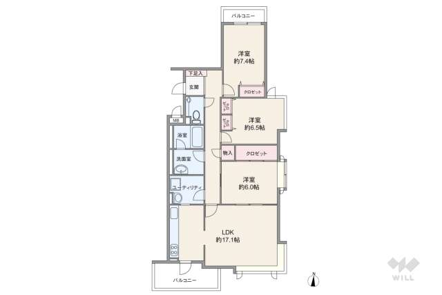 豊中上野東シティハウス　:間取り図面