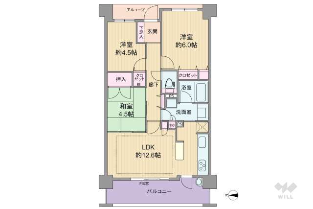 ザ・ガーデネスクシティ アクア館:間取り図面