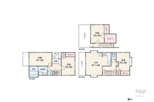 世田谷区奥沢1丁目 一戸建て:間取り図面