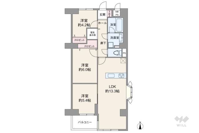 ライオンズマンション北千住第6:間取り図面