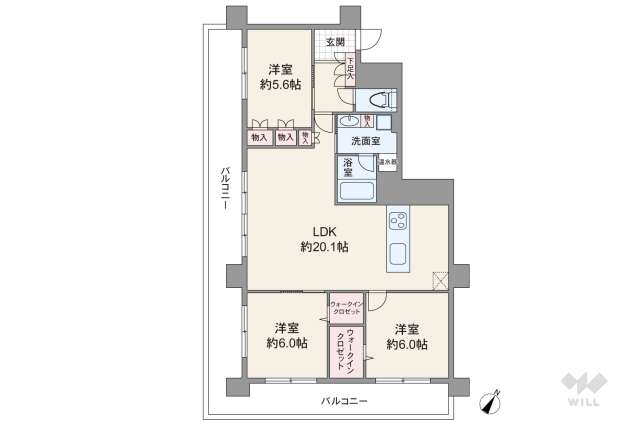 イトーピア上野毛マンション:間取り図面
