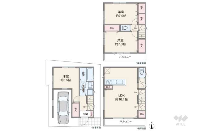 川崎市高津区宇奈根 一戸建て:間取り図面