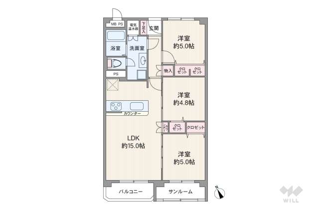 宝塚御殿山マンション:間取り図面