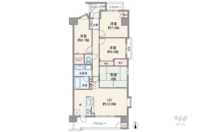 宝マンション金山ウエスト:間取り図面