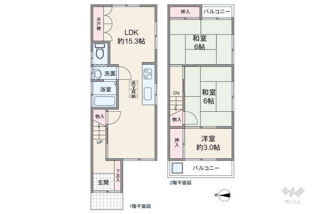 尼崎市神崎町 一戸建て:間取り図面