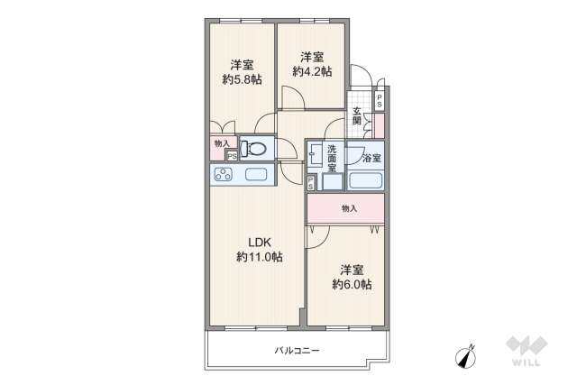 ライオンズマンション中根:間取り図面