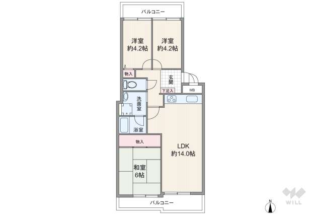シャルマンコーポ伊丹:間取り図面