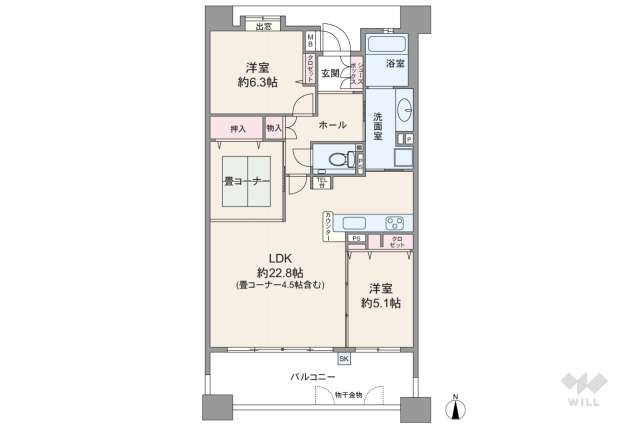 カルティア瓢箪山:間取り図面