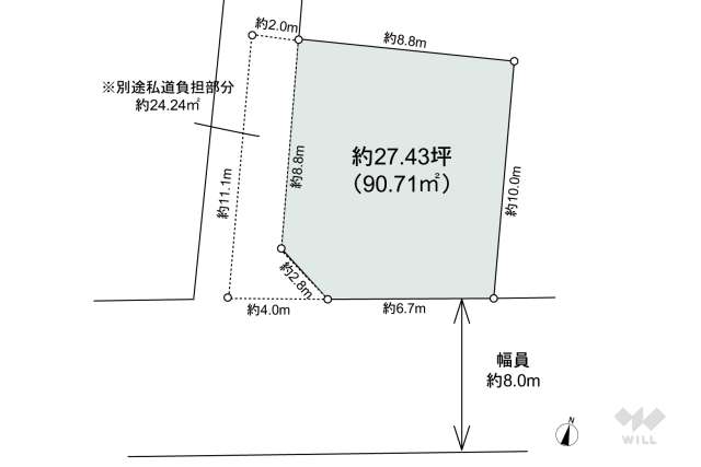 尼崎市東園田町6丁目 土地:間取り図面
