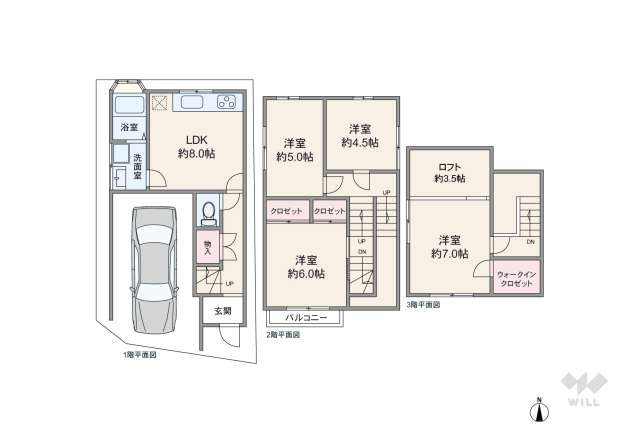 世田谷区北烏山4丁目 一戸建て:間取り図面