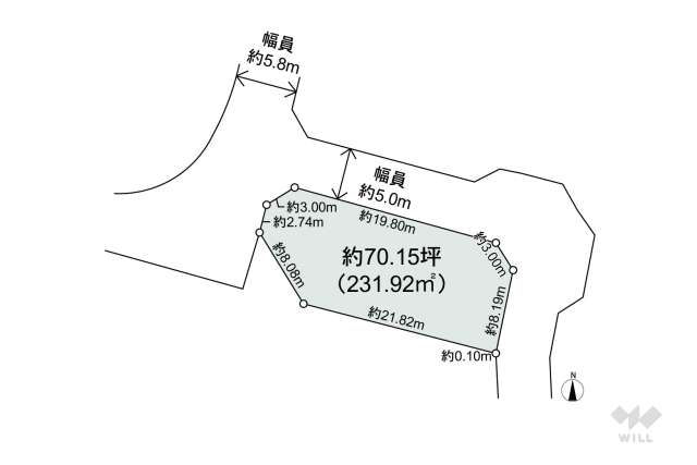 名古屋市守山区大字中志段味字吉田洞 土地:間取り図面