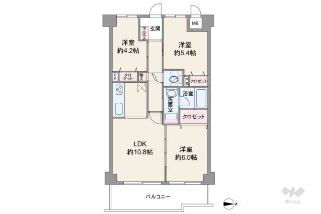 藤和シティホームズ武庫之荘:間取り図面