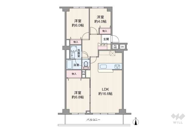 コープ野村新瑞橋2号棟:間取り図面