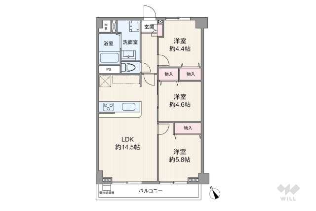 戸部グランドハイツ:間取り図面