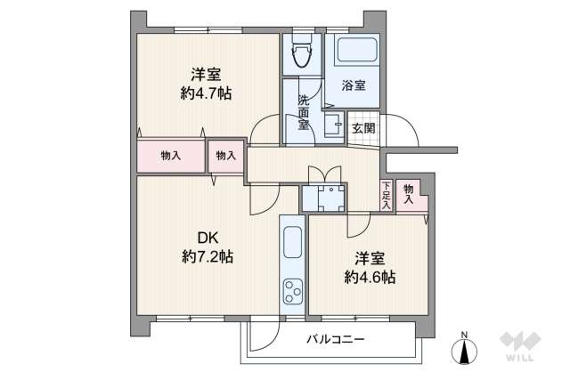 上平間住宅1号棟:間取り図面