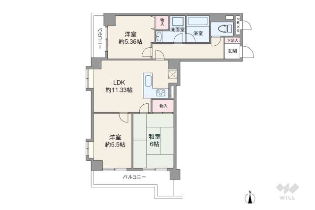 バームハイツ東綾瀬公園:間取り図面