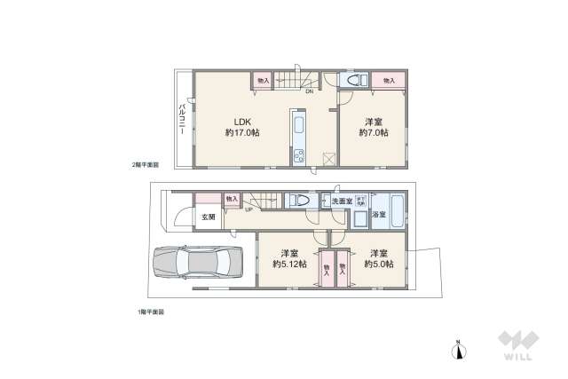 三島郡島本町東大寺2丁目 一戸建て:間取り図面
