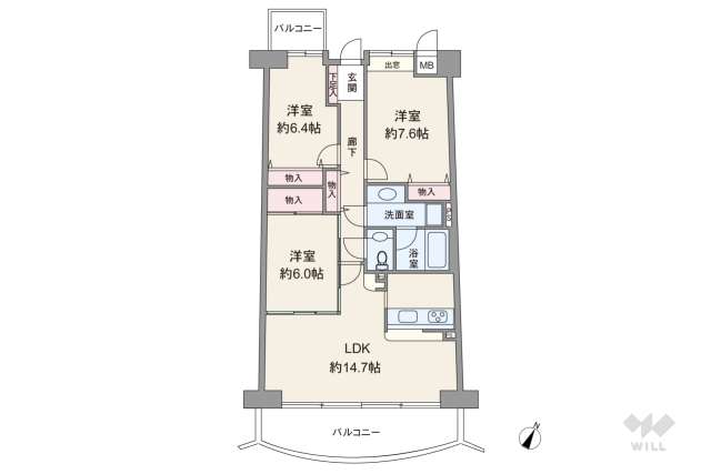藤和箕面ホームズA棟（ウエストアーク）:間取り図面