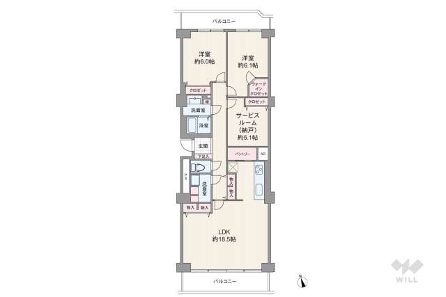 虹ヶ丘マンション本館:間取り図面