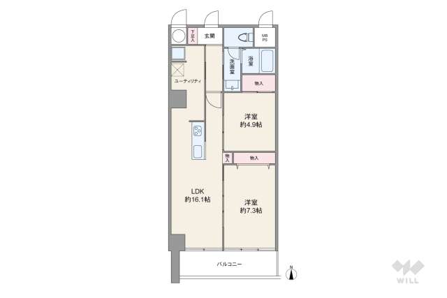 ダイアパレス順慶町:間取り図面
