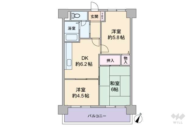 甲南グランドハイム本山:間取り図面