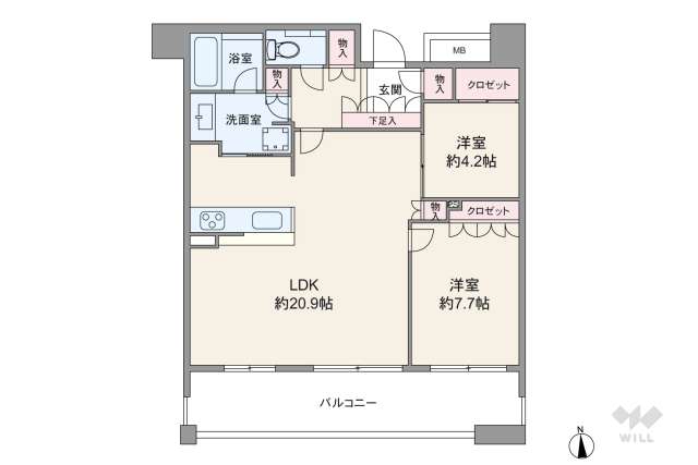 ジオタワー南堀江:間取り図面